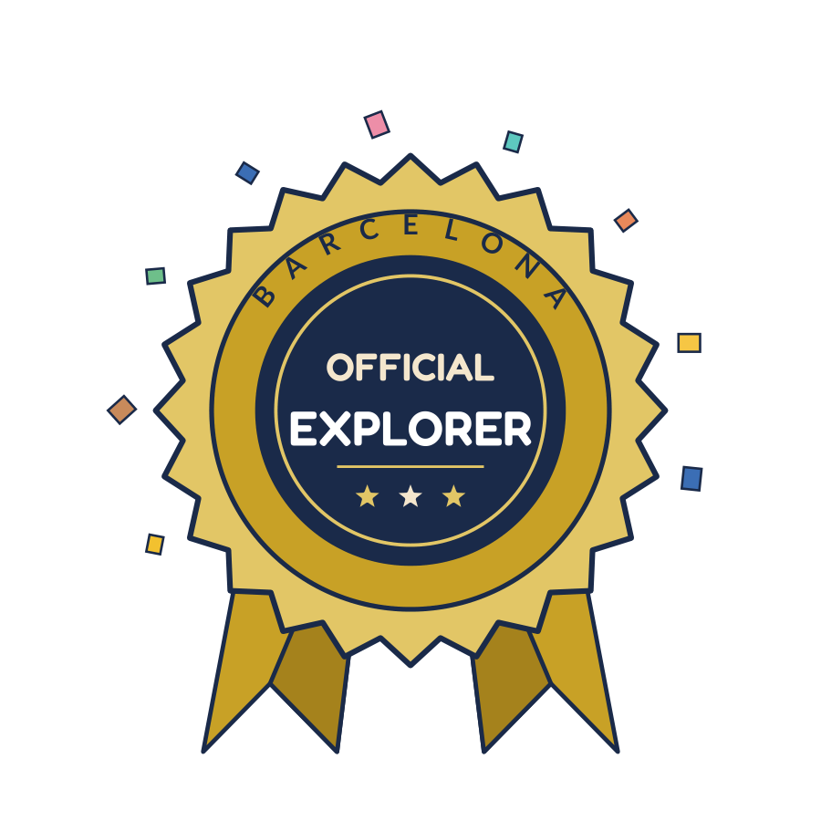Gold Barcelona Explorer rosette badge